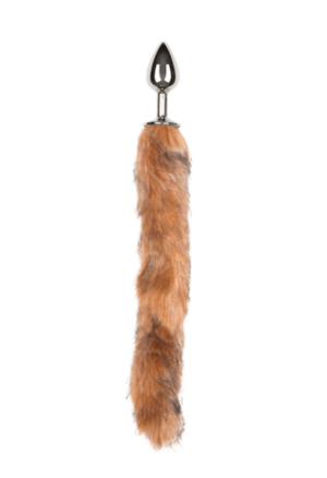 Metalowy srebrny plug - lisi ogon 34 cm.