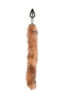 Metalowy srebrny plug - lisi ogon 34 cm.