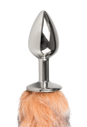 Metalowy srebrny plug - lisi ogon 34 cm.
