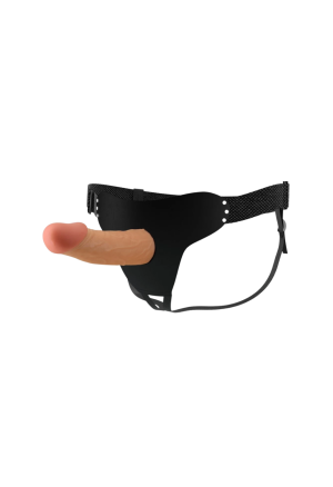 Strapon dla mężczyzn, z żylastym penisem z miękkiego materiału - 17,5 cm