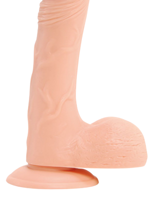 Duże, realistyczne dildo z jądrami i przyssawką - 23 cm
