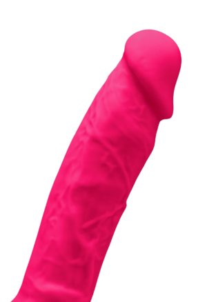 Termoaktywne dildo z jądrami w kolorze różowym - 17,5 cm