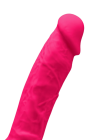 Termoaktywne dildo z jądrami w kolorze różowym - 17,5 cm