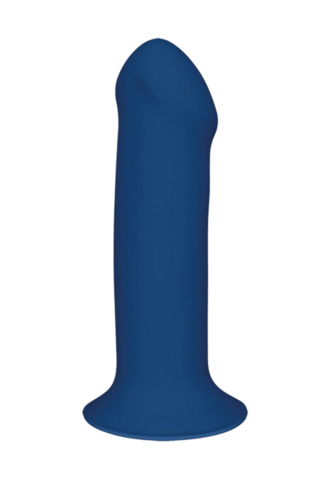 Niebieskie, proste dildo z silikonu - średnica 5cm