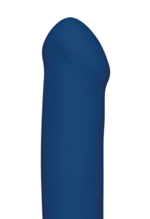 Niebieskie, proste dildo z silikonu - średnica 5cm