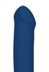 Niebieskie, proste dildo z silikonu - średnica 5cm