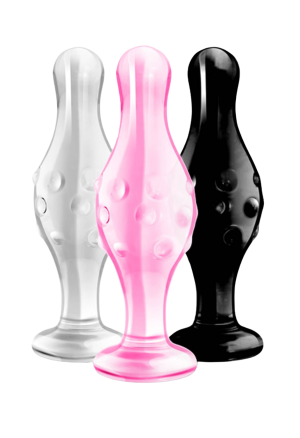 Eleganckie, szklane dildo ze stymulującymi wypustkami