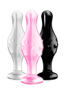 Eleganckie, szklane dildo ze stymulującymi wypustkami