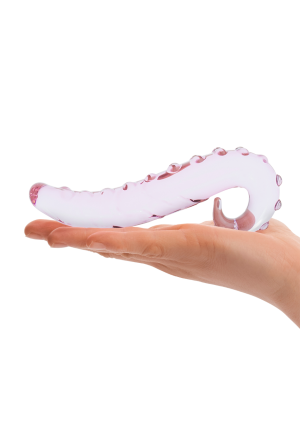 Zakrzywione, szklane dildo z teksturą stymulującą