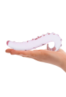 Zakrzywione, szklane dildo z teksturą stymulującą