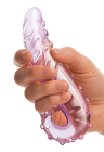 Zakrzywione, szklane dildo z teksturą stymulującą