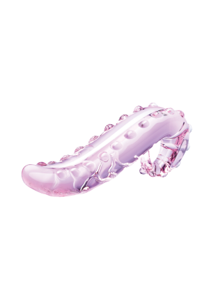 Zakrzywione, szklane dildo z teksturą stymulującą