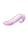 Zakrzywione, szklane dildo z teksturą stymulującą