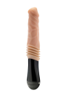 Dildo z ruchem posuwistym, rotacją i wibracjami