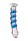 Szklane dildo analno-waginalne ze spiralną strukturą