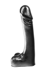 Czarne, klasyczne dildo z jądrami