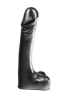 Czarne, klasyczne dildo z jądrami