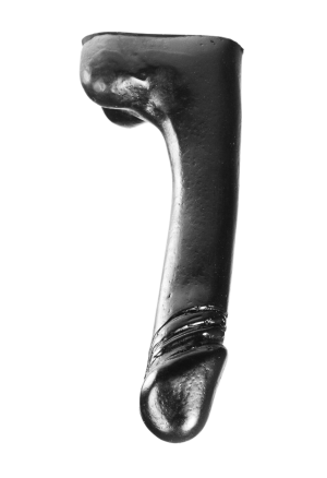 Czarne, klasyczne dildo z jądrami