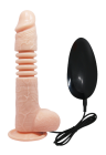 Dildo z ruchem posuwistym i rotacyjnym z przyssawką