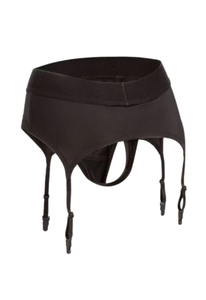 Wygodny, bieliźniany strap on z pasem do pończoch S/M