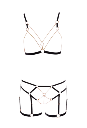 Bielizna w prowokacyjnym stylu bondage z łańcuszkami