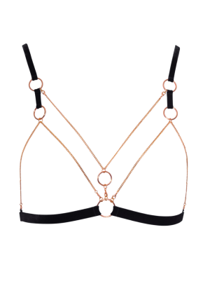 Bielizna w prowokacyjnym stylu bondage z łańcuszkami