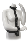Harness z obrożą, zestaw do krępowania - czarny