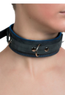 Skórzana, wąska obroża BDSM w kolorze szarym