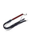 Ekskluzywny, skórzany, czarno-czerwony pejcz -  80 cm