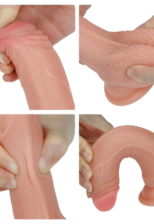 Niezwykle realistyczne dildo z dwuwarstwowego silikonu - 25 cm