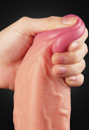 Niezwykle realistyczne dildo z dwuwarstwowego silikonu - 25 cm