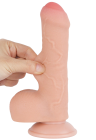 Realistyczne dildo z przesuwną skórką - 18 cm