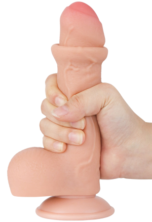 Realistyczne dildo z przesuwną skórką - 18 cm