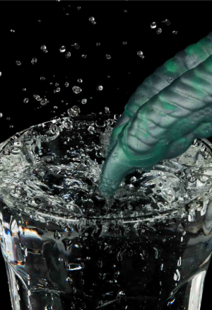 Wibrujące, silikonowe dildo z podwójnym pazurem