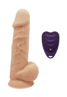 Wibrujące dildo z silikonu o podwójnej gęstości sterowane pilotem - 21,5  cm