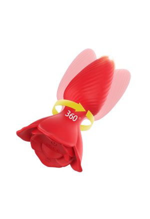 Wibrujący korek analny w kształcie róży z funkcją rotacji