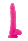 Różowe dildo z miękkiego silikonu