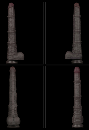 Niezwykłe, naturalne dildo z dwuwarstwowym trzonem - 40,5 cm