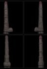 Niezwykłe, naturalne dildo z dwuwarstwowym trzonem - 40,5 cm