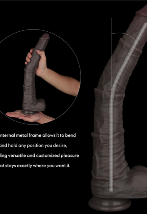 Niezwykłe, naturalne dildo z dwuwarstwowym trzonem - 40,5 cm