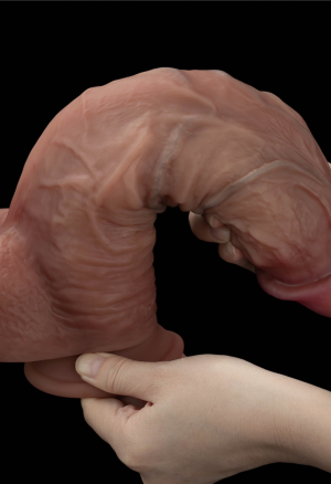 Niezwykłe, naturalne dildo z dwuwarstwowym trzonem - 27 cm