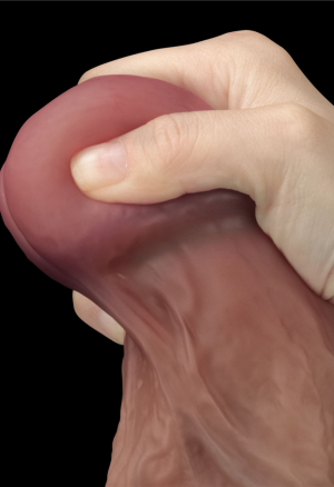 Niezwykłe, naturalne dildo z dwuwarstwowym trzonem - 27 cm