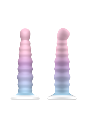 Silikonowe dildo o wyjątkowym wzorze i kolorze - 17 cm