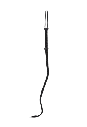 Czarny, pleciony bicz do chłosty - długość 90 cm
