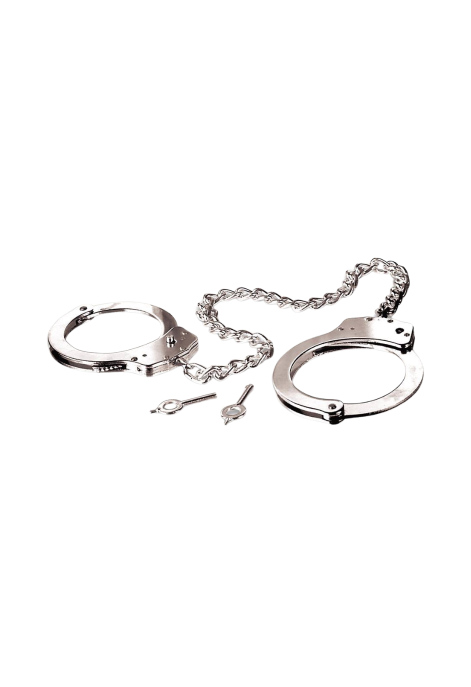 Solidne metalowe kajdanki na nogi z ciężkim, długim łańcuchem