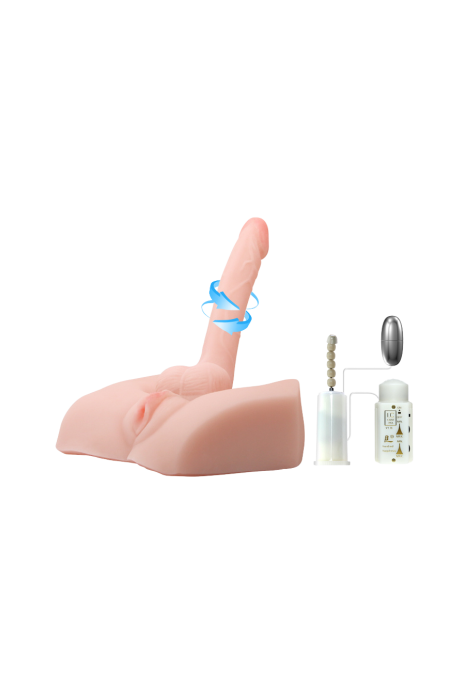 Realistyczny masturbator z wibracjami - męski penis z pochwą