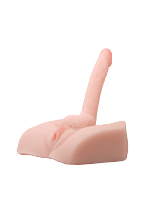 Realistyczny masturbator z wibracjami - męski penis z pochwą