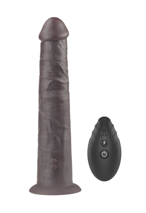Realistyczne dildo z dwuwarstwowym trzonem z wibracją i funkcją rotacji sterowane pilotem