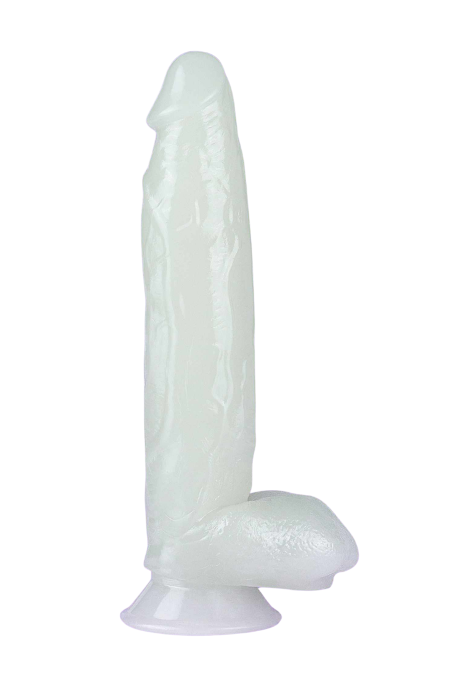 Świecące w ciemności duże dildo - 26 cm