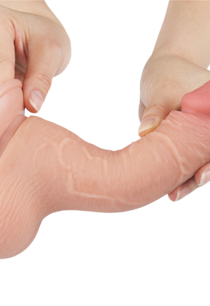 Realistyczne dildo z przesuwną skórką - 19,5 cm